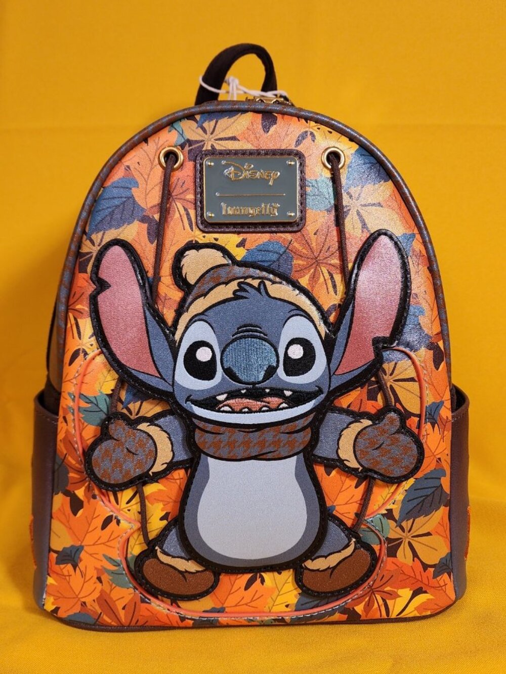 Loungefly Disney Lilo & Stitch Fall Autumn Leaves Glitter Mini Backpack NEW
